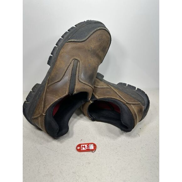 Skechers for Work Men's Hartan Steel Toe Slip-On Shoe Dark Brown Size 12 - Picture 1 of 8